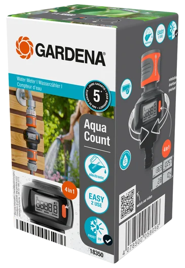 德國 GARDENA 18350-20 Water Meter AquaCount 水流量計流器 (4種模式)