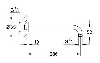 德國Grohe Rainshower 28576 花灑曲柄 286mm-hong-kong