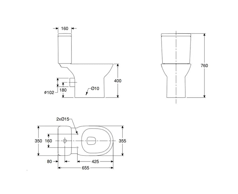 Roca Debba Round Rimless 高咀分體座廁配油壓板套裝 3419DZ+3429D3+80RB22 白色-hong-kong