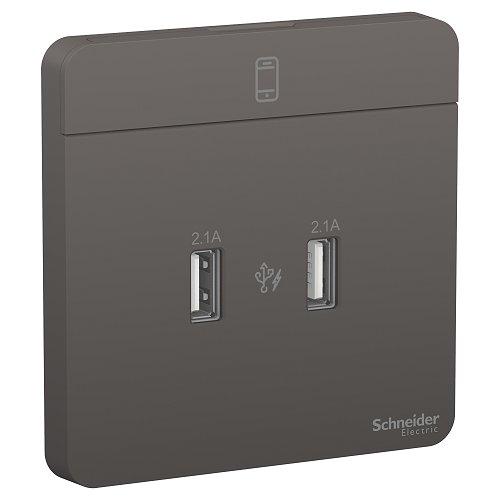 Schneider 施耐德 – 雙位2.1A USB充電插座 E8332USB_DG_C5-hong-kong