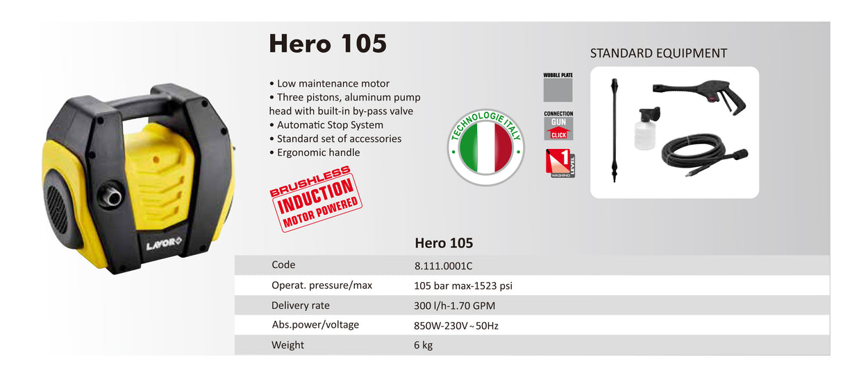 LAVOR Hero 105 AC 高壓清洗機 (90 bar)-hong-kong