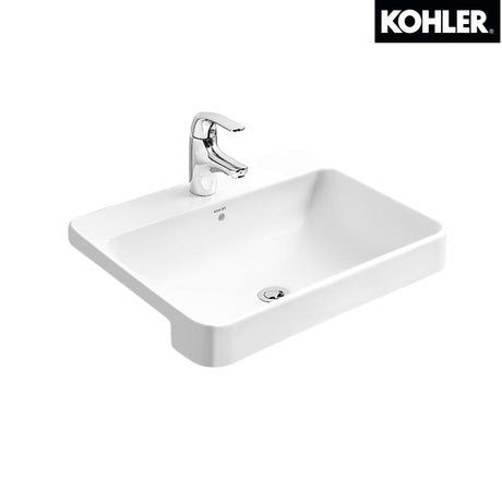 Kohler K-11479X-VC1-0 長方形半崁式浴室面盆（單龍頭孔）-hong-kong
