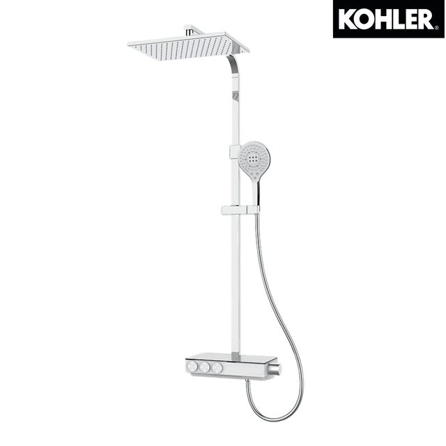 Kohler K-23860T-9-CP URBANITY 恆溫三路出水淋浴柱 - 單功能頭頂花灑-hong-kong