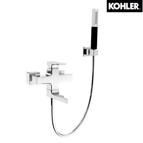 Kohler K-45370K-4-CP STRAYT 掛牆式浴缸龍頭 (連多手持花灑及花灑托架)-hong-kong