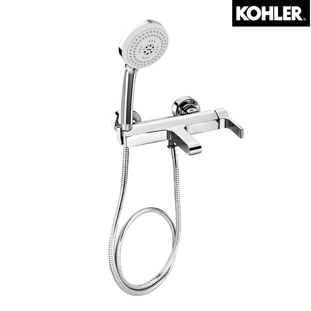 Kohler K-72667K-4-CP SINGULIER 掛牆式浴缸龍頭 (連多功能手持花灑及花灑托架)-hong-kong