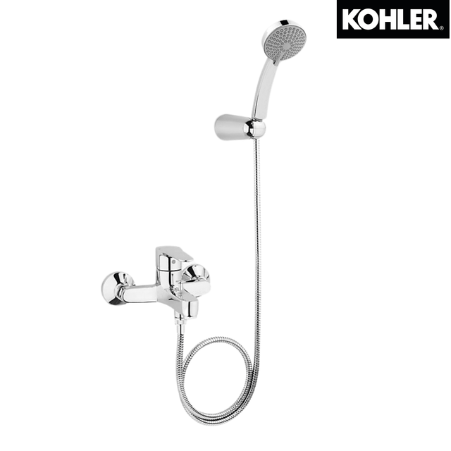 KOHLER K-7686K-4-CP JULY 掛牆式浴缸龍頭 (連多功能手持花灑及花灑托架)-hong-kong