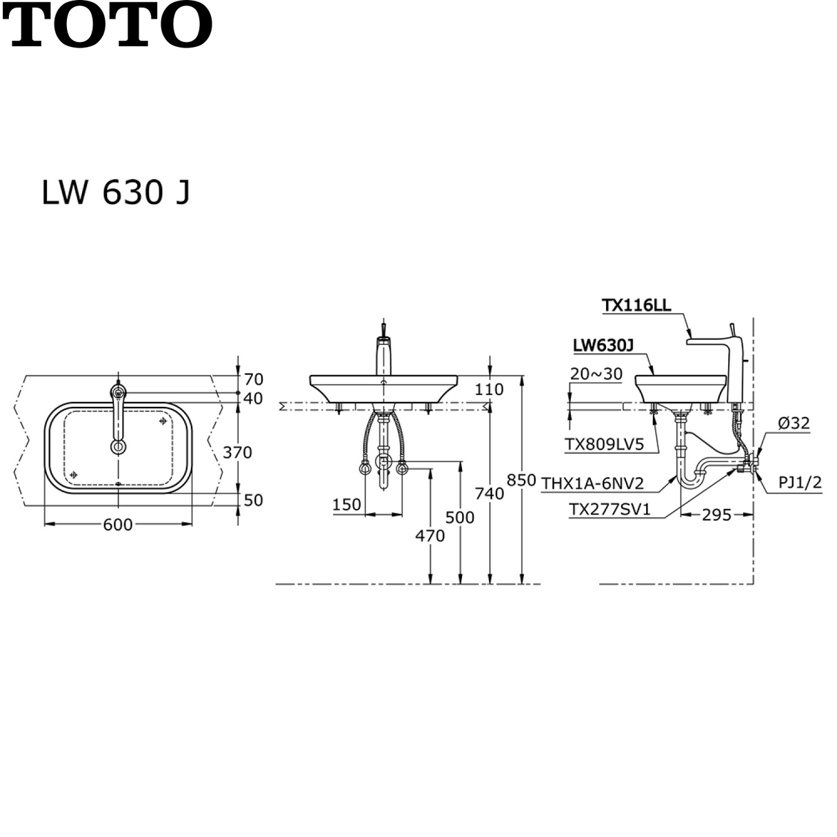 TOTO LW630J 台上面盆-hong-kong