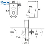 Roca Atis 34124N+342616+804038005 自由咀分體座廁配電子廁板(尊貴型)-hong-kong