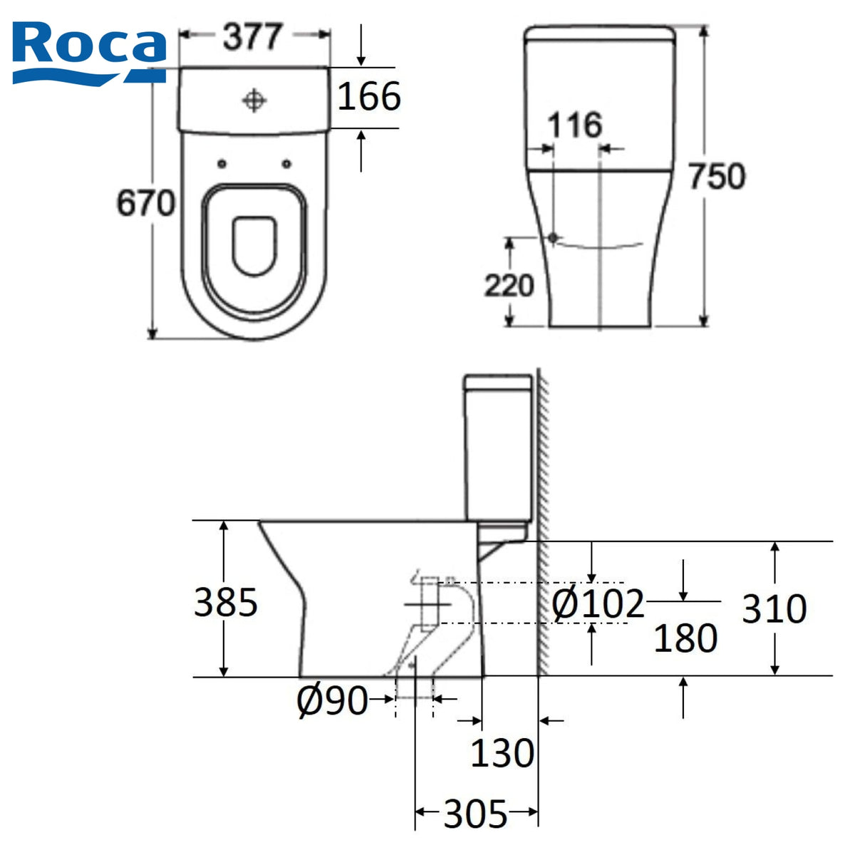 Roca Atis 34124N+342616+804038005 自由咀分體座廁配電子廁板(尊貴型)-hong-kong