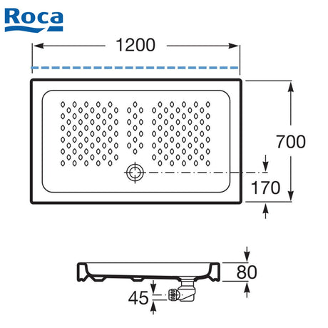 Roca 3740HR 長方形淋浴盆-hong-kong