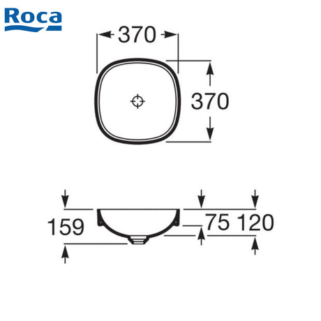 ROCA A32750R000 Inspira SOFT 半嵌入式面盆 370x370x75mm 白色-hong-kong