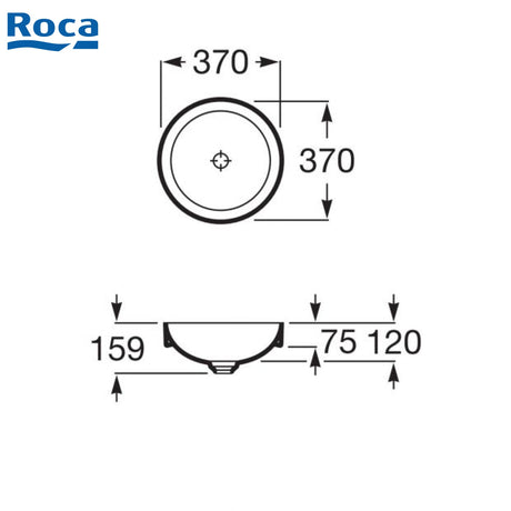 ROCA A32752R000 Inspira ROUND 半嵌入式面盆 370x370x75mm 白色-hong-kong