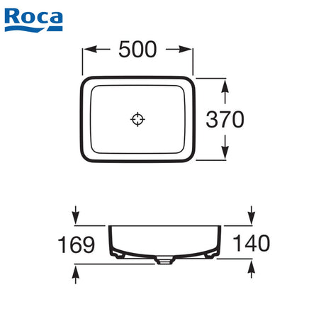 ROCA A327530000 Inspira SQUARE 檯上盆 500x370x140mm 白色-hong-kong