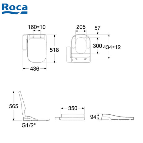 Roca A804020005 Multiclean X 柔方形電子廁板 (尊尚型) 白色 (The Gap 座廁用)-hong-kong