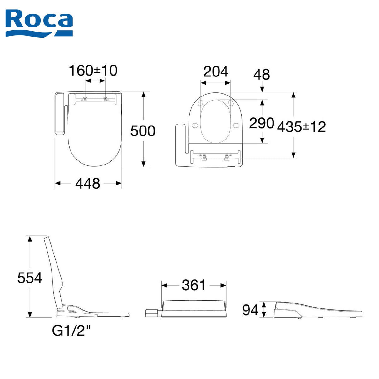 Roca Atis 34124N+342616+804025005 自由咀分體座廁配電子廁板(尊尚型)-hong-kong