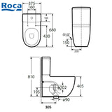 ROCA N-Meridian Rimless 自由咀分體座廁配歐樂油壓板套裝 341249+342249+80N2A2 白色-hong-kong